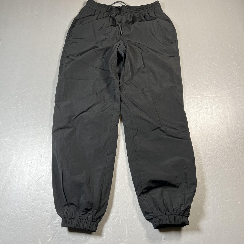 Good American Pants Womens 0 Black Nylon Joggers Drawstring Elastic Waist Cuffed